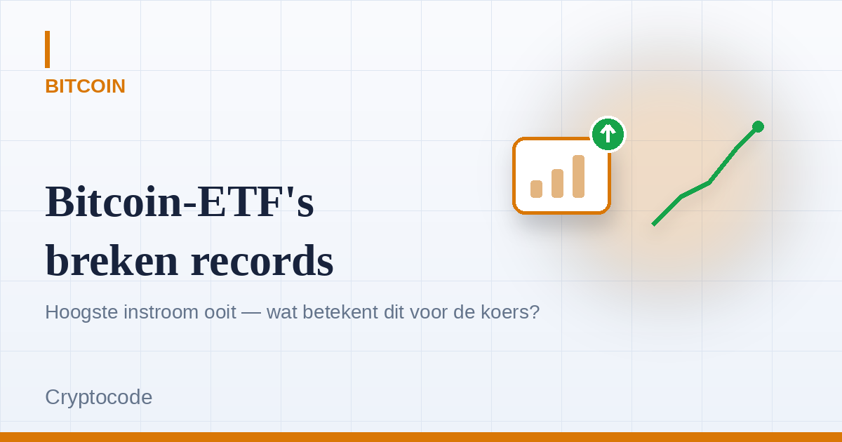 Artikelafbeelding voor: Bitcoin-ETF's breken instroomrecords: wat betekent dit voor de koers?