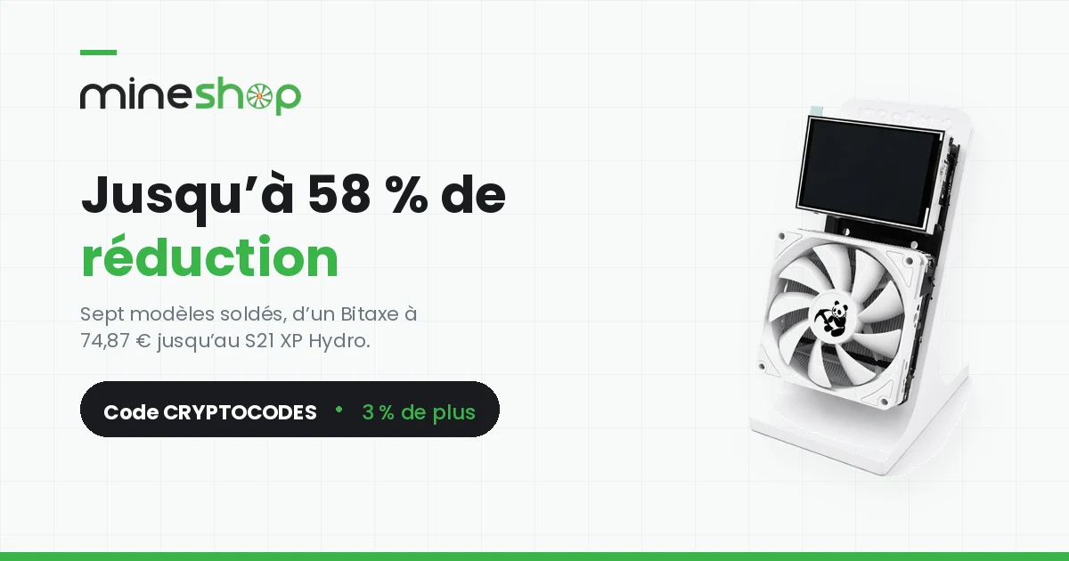 Image d'article pour: MineShop : jusqu’à 58 % de réduction avec CRYPTOCODES