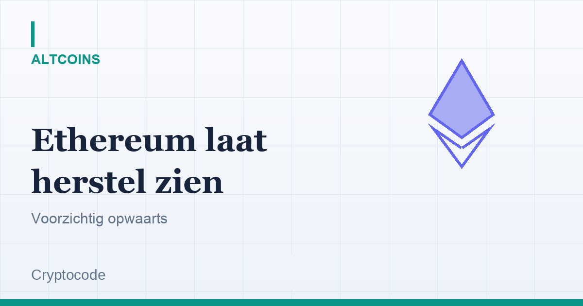 Artikelafbeelding voor: Ethereum laat herstel zien