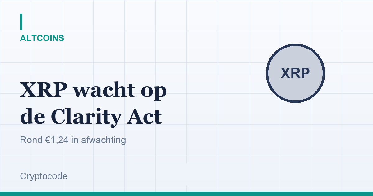 Artikelafbeelding voor: XRP rond €1,24 in afwachting van Amerikaanse Clarity Act